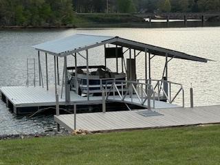 1537 Victoria Woods Dr, Hiawassee, GA 30546 - dock area featuring a water view and a yard