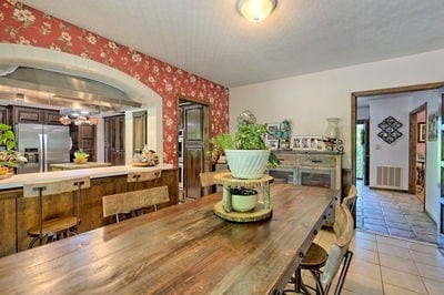 view of tiled dining room