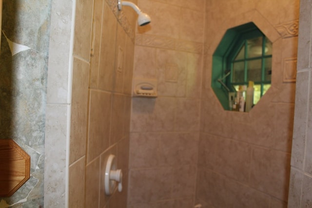 bathroom with tiled shower