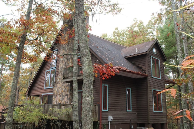 601 Sierra Cir, Murphy, NC 28906 - view of home's exterior with roof with shingles and a balcony
