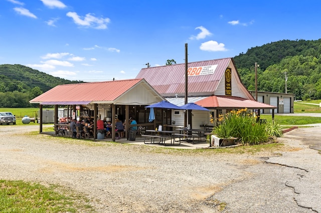 exterior space with a mountain view