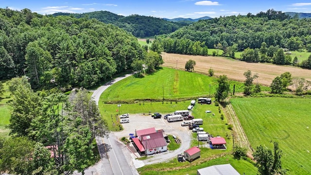 aerial view with a rural view