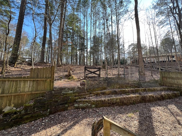 view of yard with fence