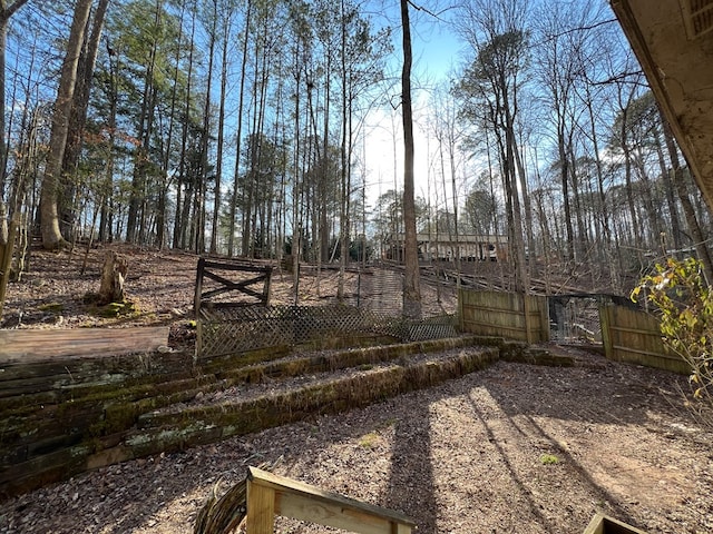 view of yard with fence