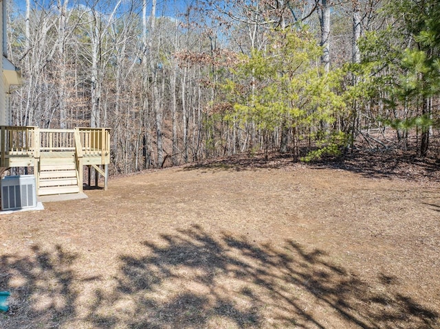 view of yard with a deck