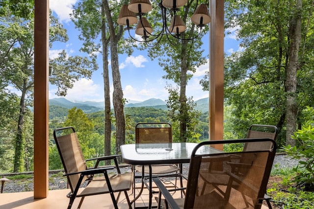 balcony with a mountain view