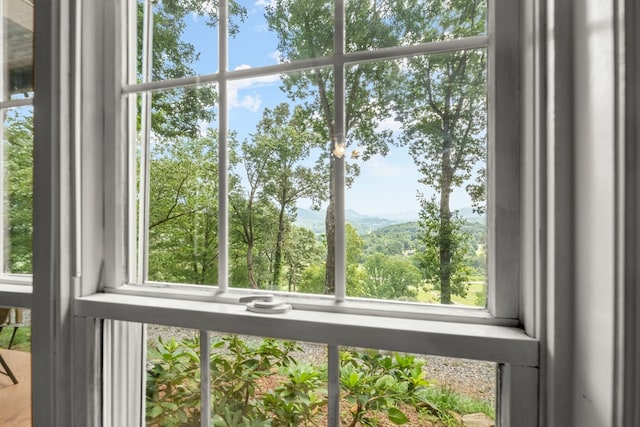 room details featuring a mountain view