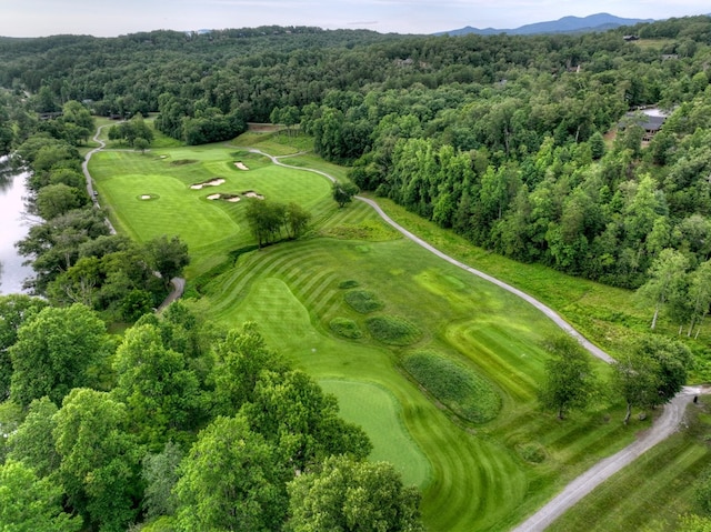 bird's eye view with a mountain view