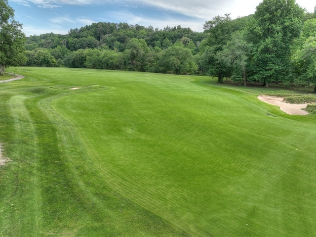 view of property's community with a lawn