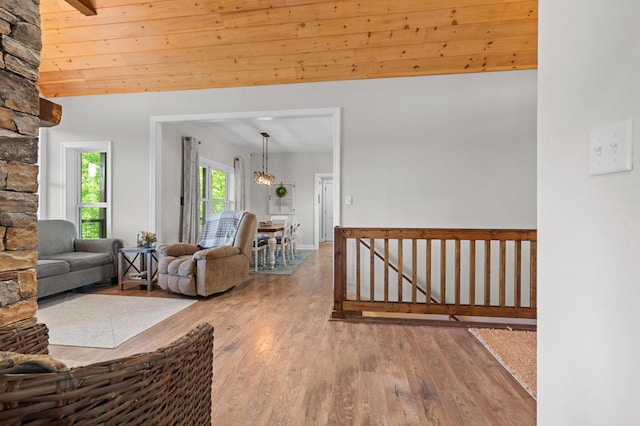 living room with wood finished floors