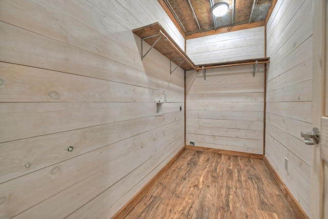 spacious closet with wood finished floors