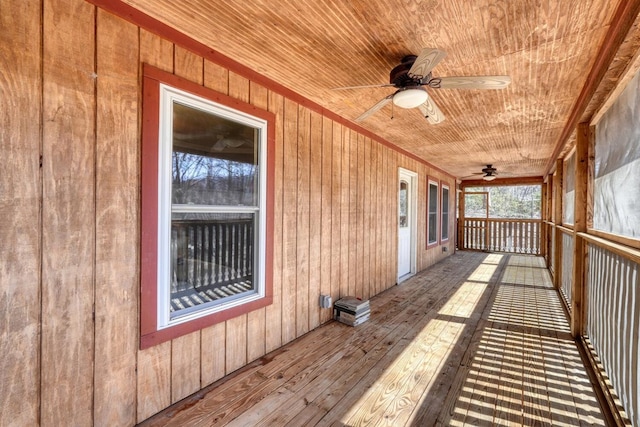 deck featuring ceiling fan
