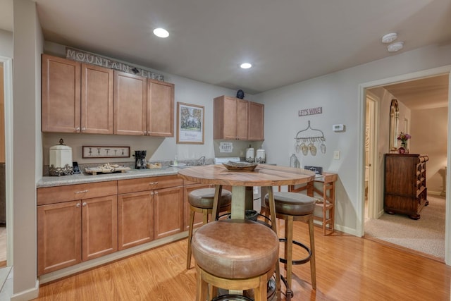 kitchen featuring light wood-type flooring