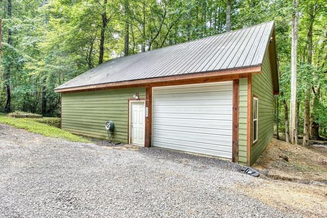 view of garage