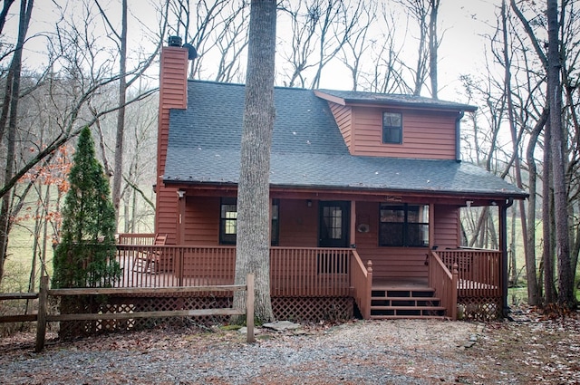 view of front of property with covered porch