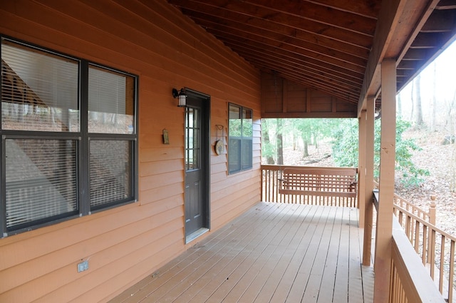 wooden deck with covered porch