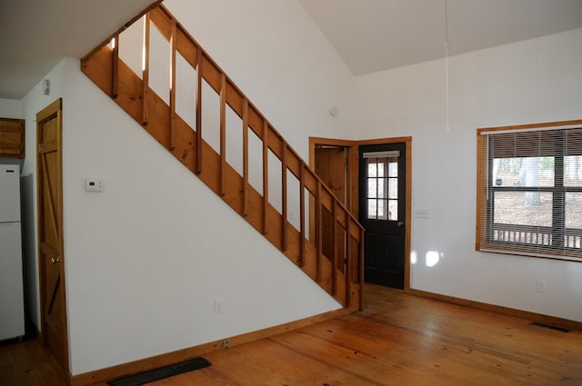 foyer entrance featuring light hardwood / wood-style flooring