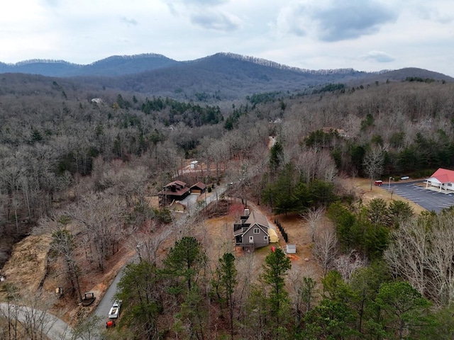 bird's eye view featuring a mountain view