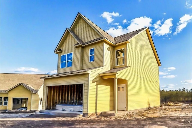 view of front facade with an attached garage