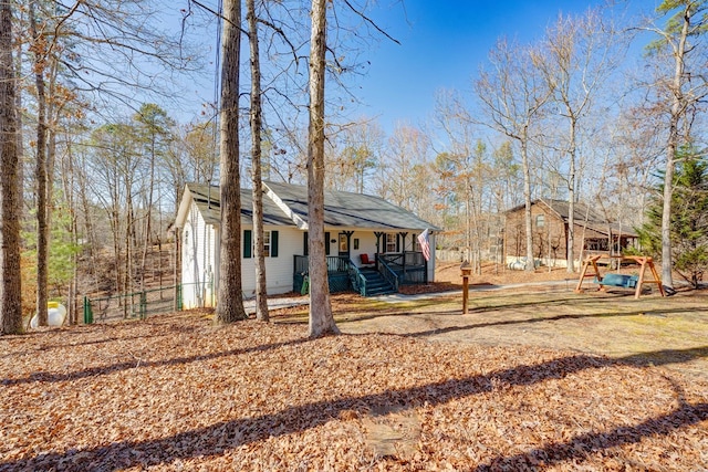 view of front of property with a porch