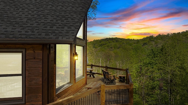 view of deck at dusk