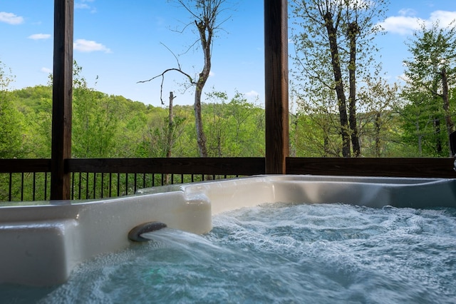 exterior details with a jacuzzi