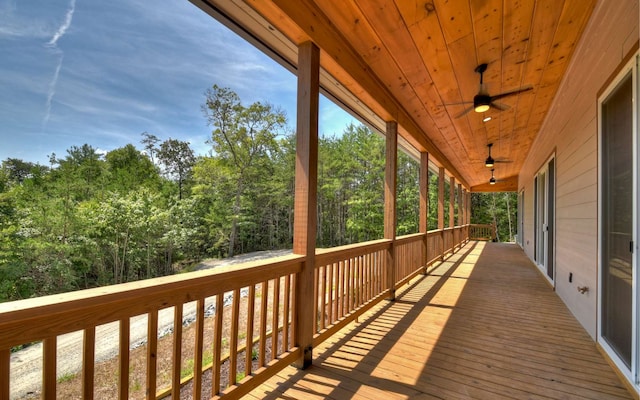 deck with ceiling fan