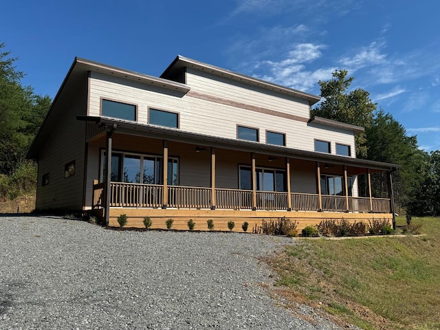 view of front facade featuring covered porch