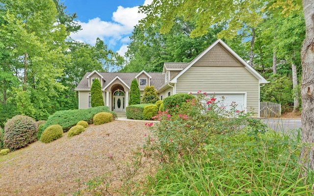 view of front of home with a garage