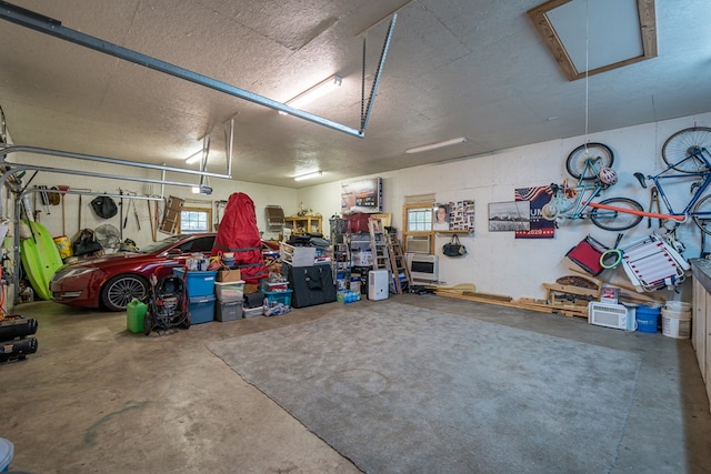 garage featuring a workshop area