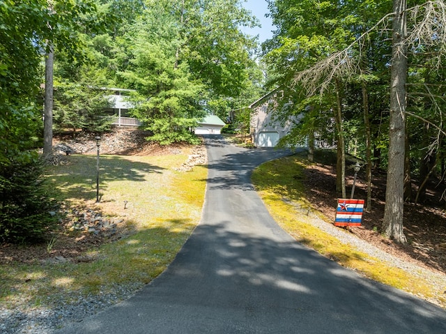 view of road featuring aphalt driveway