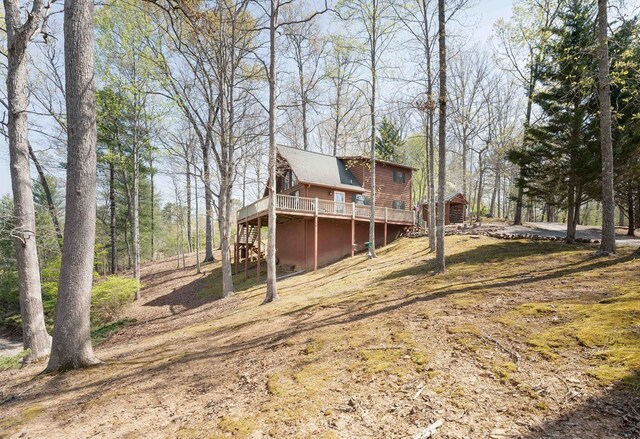 1595 Country Walk, Murphy, NC 28906 - rear view of property featuring a wooden deck and stairs