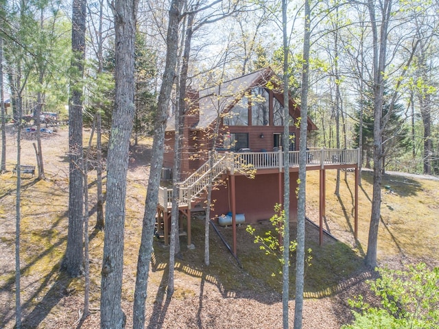 1595 Country Walk, Murphy, NC 28906 - view of yard with a wooden deck and stairs