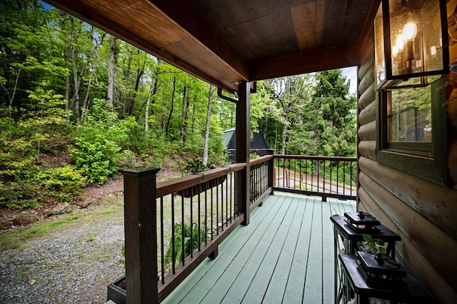400 Creekside Dr, Mccaysville, GA 30555 - deck featuring a forest view