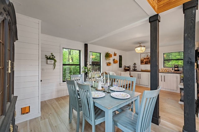 400 Creekside Dr, Mccaysville, GA 30555 - dining space featuring light wood-style floors and ornate columns