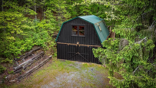 400 Creekside Dr, Mccaysville, GA 30555 - view of barn with a forest view