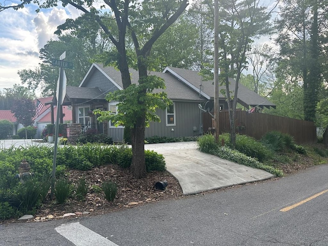 view of front of property with fence