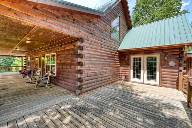 1394 Camp Creek Rd, Murphy, NC 28906 - wooden deck with french doors