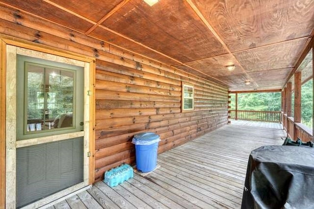 1394 Camp Creek Rd, Murphy, NC 28906 - wooden terrace with grilling area