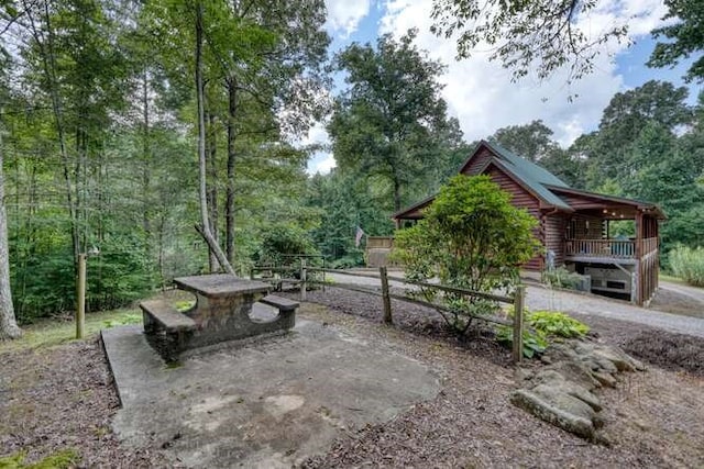 1394 Camp Creek Rd, Murphy, NC 28906 - view of patio / terrace with a forest view