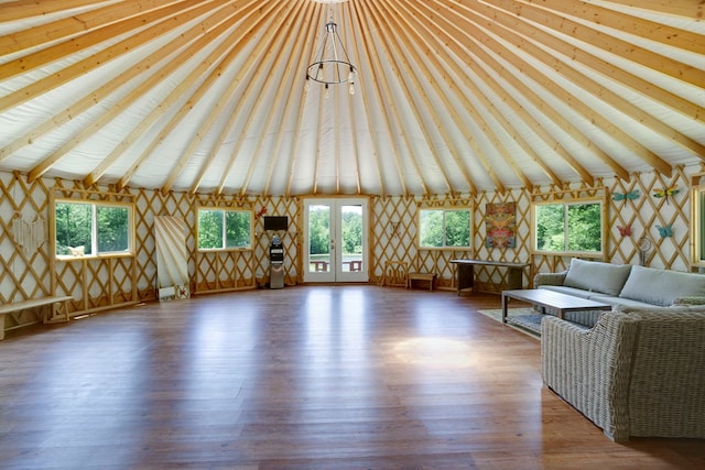 910 Sawyer Cove Rd, Hayesville, NC 28904 - unfurnished living room with wood finished floors