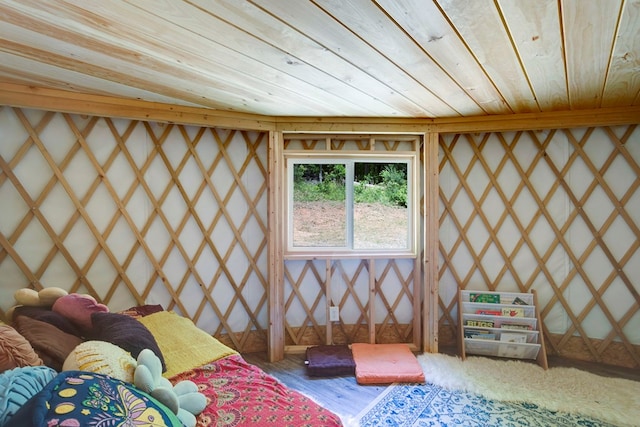 910 Sawyer Cove Rd, Hayesville, NC 28904 - bedroom with wood ceiling and wood finished floors
