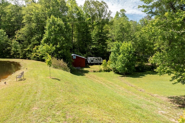 910 Sawyer Cove Rd, Hayesville, NC 28904 - view of green lawn with an outdoor structure
