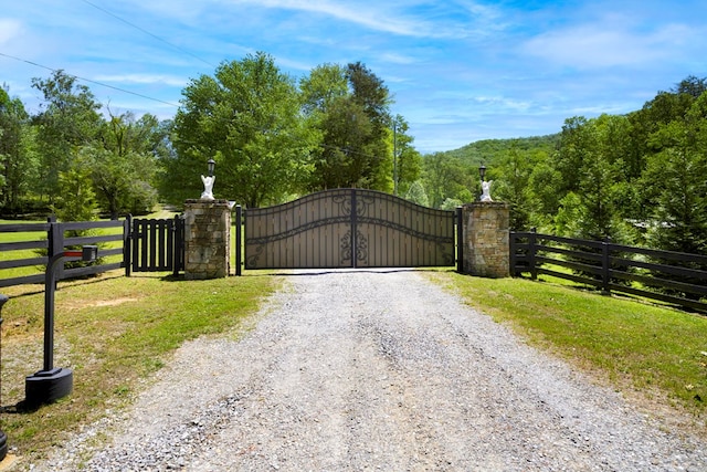 910 Sawyer Cove Rd, Hayesville, NC 28904 - gate featuring a wooded view