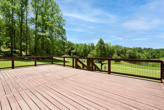 910 Sawyer Cove Rd, Hayesville, NC 28904 - wooden deck featuring a yard
