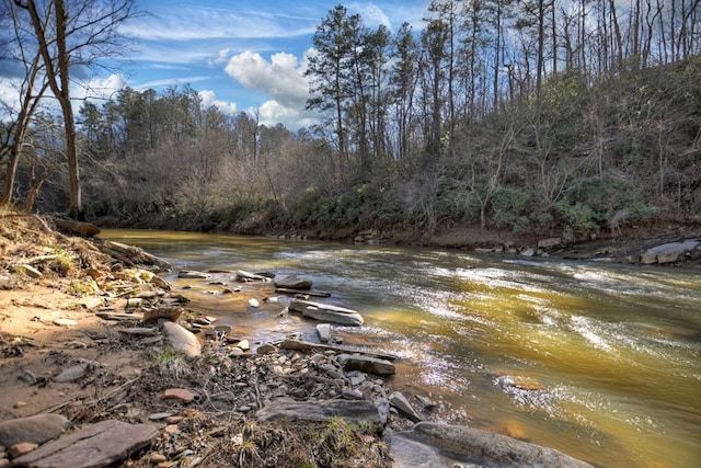 water view with a forest view