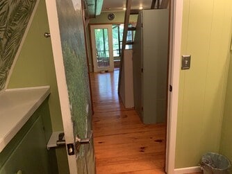 hall featuring light hardwood / wood-style flooring