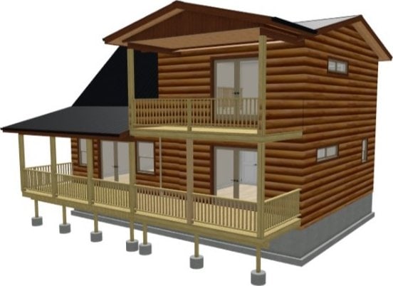 106 Mistletoe Rdg, Murphy, NC 28906 - back of house with faux log siding and a balcony