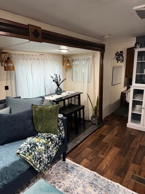 85 27th St, Ellijay, GA 30540 - living room featuring dark wood-style flooring