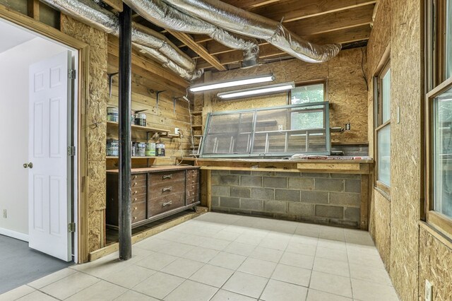 interior space with tile patterned flooring